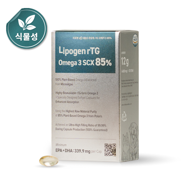 리포젠 식물성 초임계 rTG 오메가3 85% 30캡슐(소형견묘 기준1개월)(Lipogen rTG Omega 3 SCX 85%)