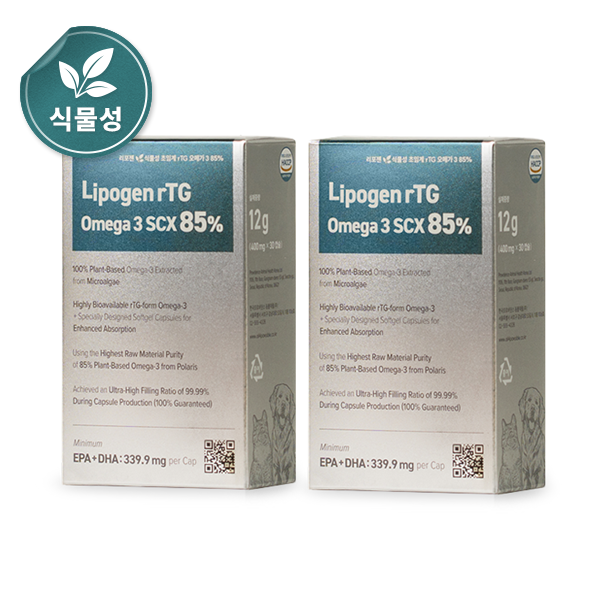 리포젠 식물성 초임계 rTG 오메가3 85% 60캡슐(소형견묘 기준2개월)(Lipogen rTG Omega 3 SCX 85%)