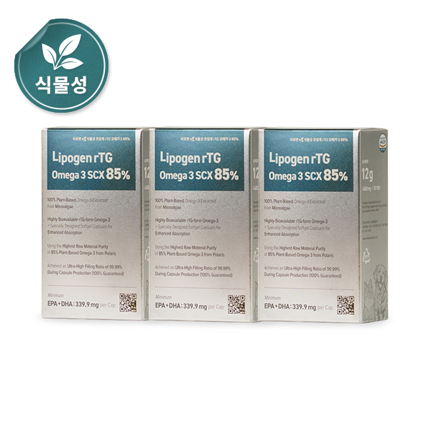 리포젠 식물성 초임계 rTG 오메가3 85% 90캡슐(소형견묘 기준3개월)(Lipogen rTG Omega 3 SCX 85%)