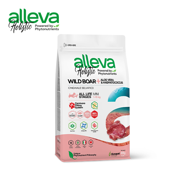 (전연령 소형견)알레바 홀리스틱 멧돼지 + 알로에 베라 & 헤마토코쿠스 미니 6kg