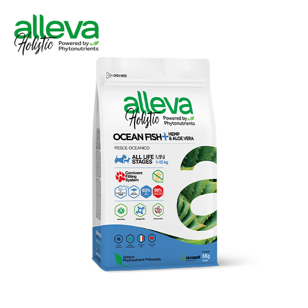 (전연령 소형견)알레바 홀리스틱 피쉬 + 햄프 & 알로에 베라 미니 6kg